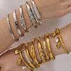 18K Gold-Plated Stainless Steel Zircon Geometric Bracelet - Versatile Cross-Border Fashion Jewelry