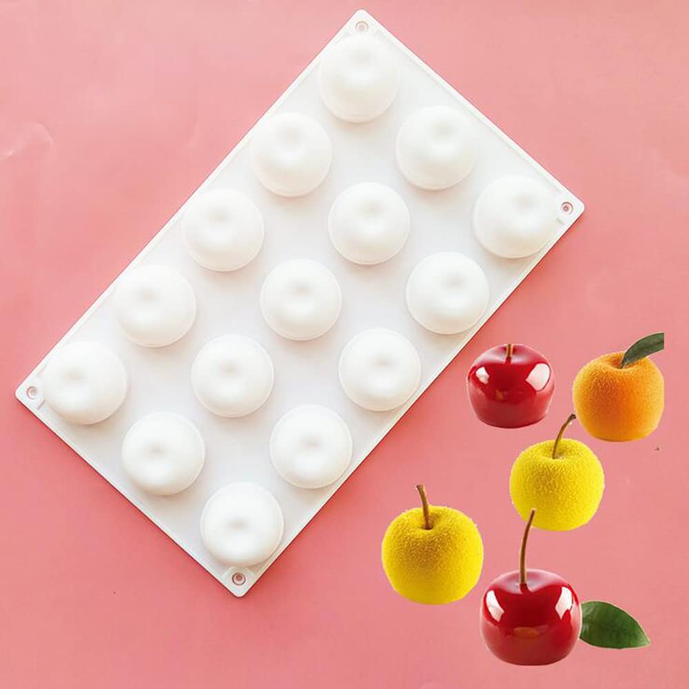 Silicone cake mold, bakeware, dessert mousse, DIY soap candle mold, 15 holes, apple