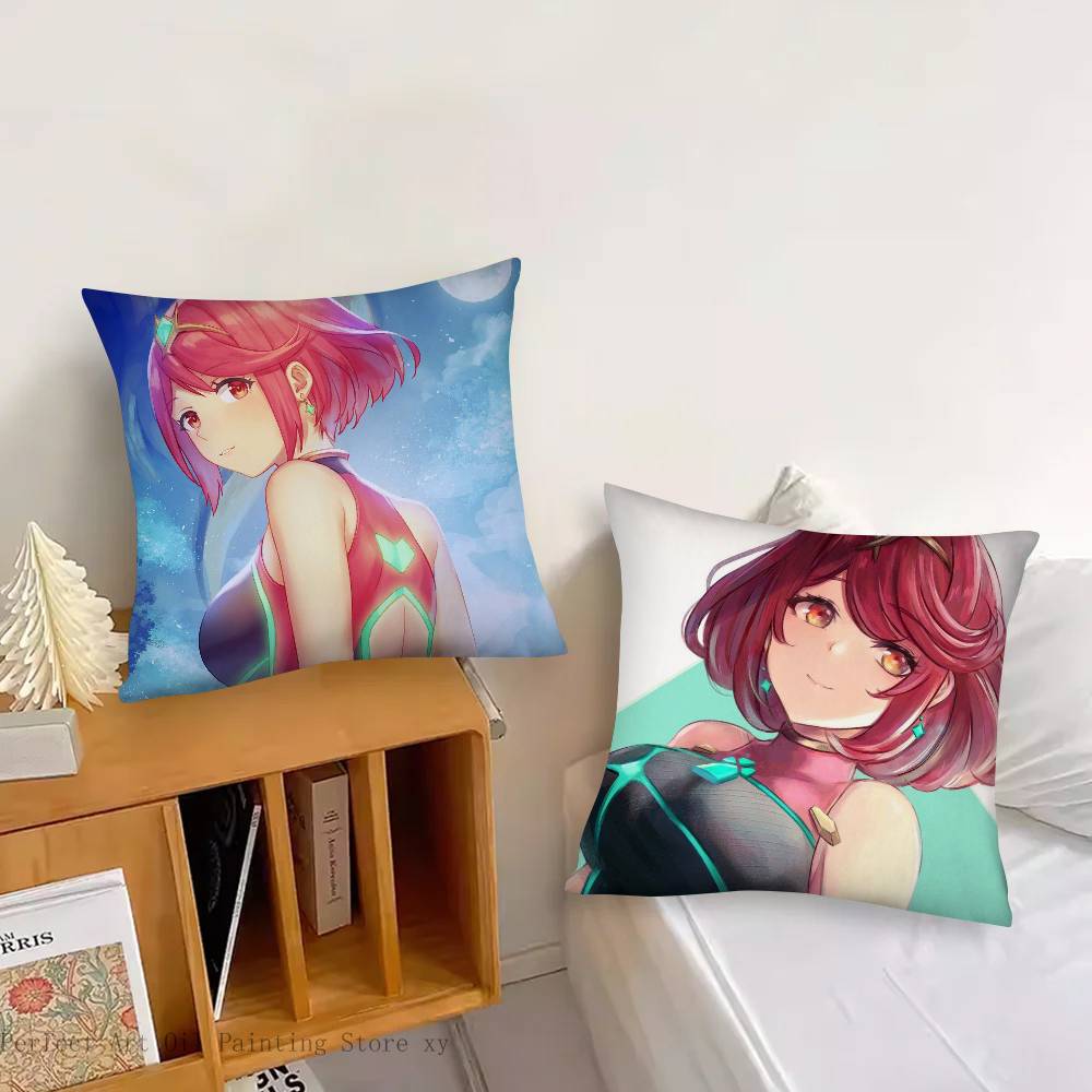 Pyra Animated Game X-Xenoblade Chronicles X Pillow Case Fashion Square Pillowcase Bedroom Sofa Room Ins Decoration Leisure