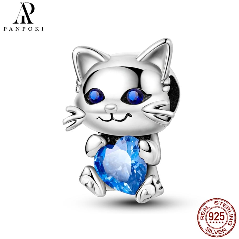 

Panpoki New Owl Cat Beading Pendant Fit Original Bracelet Necklace Copper Charm Beads Diy Jewelry Making