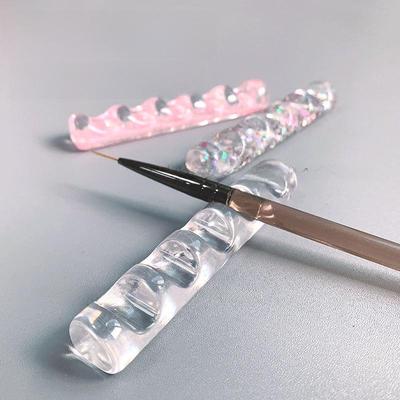 Thickened Multi-Color Resin Nail Art Pen Holder with 5 Transparent Grids