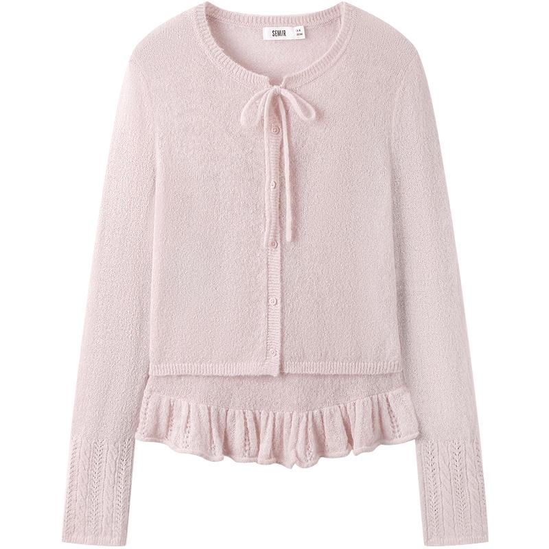 Semir Women's Knit Cardigan & Lace Cami Two-Piece Set