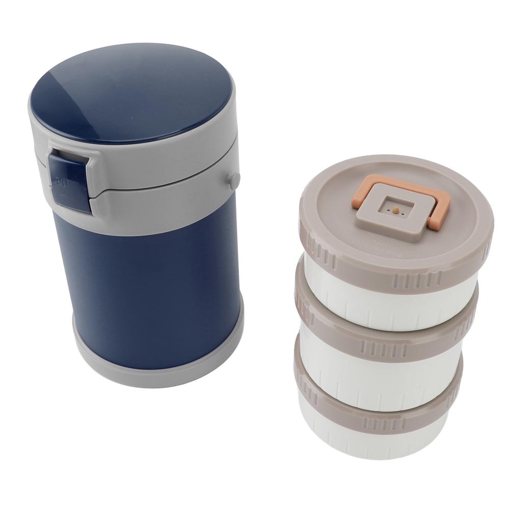 Recipient izolat pentru alimente 2L 3 nivele, sigur pentru microunde, oțel inoxidabil 304, cutie de prânz cu vid cu umăr