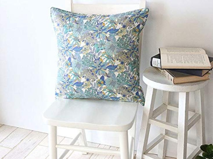DDintex FLORET LONDON Cushion Angelica 45x45cm Cover, Gala, Blue, [Liberty Print]