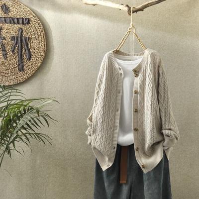 Female Cardigans Autumn Winter Sweater Women O Neck Button Knitted Long Sleeve Solid Casual Ladies