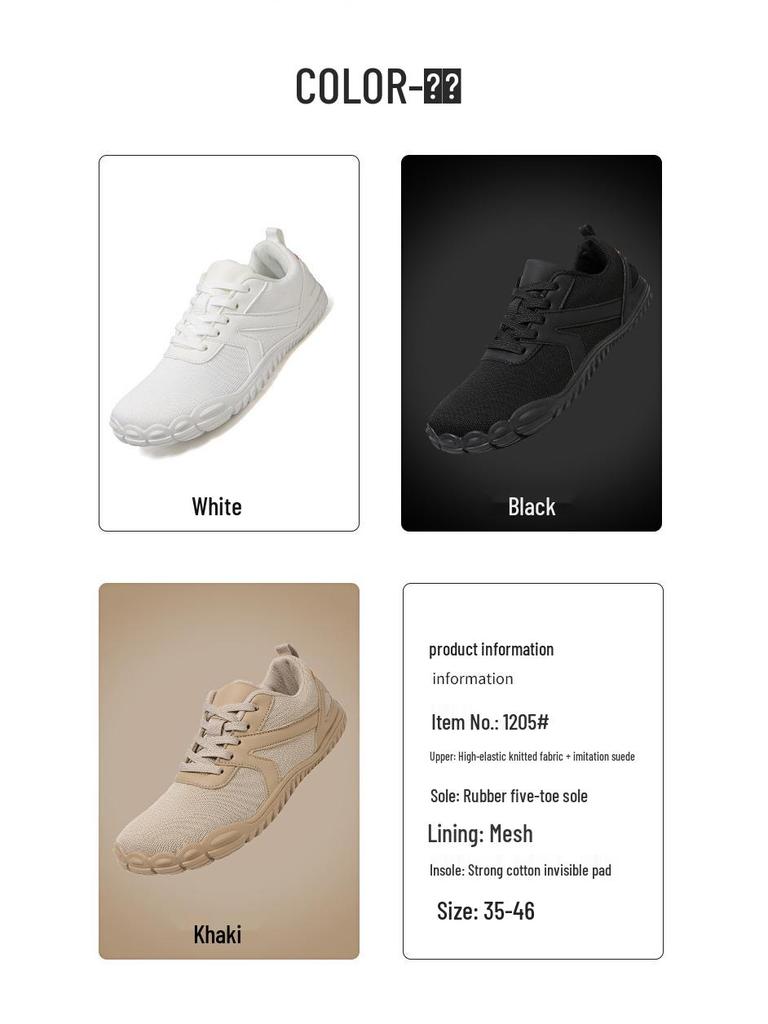 Breite Zehen Barfuß Flyknit Schuhe: Atmungsaktives, rutschfestes Freizeit-, Sport- und Wanderschuhwerk.