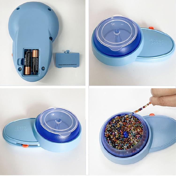 Bead Spinner with 2 PCS Exlarge Eye Beading Needles ABS Spin Bead Loader