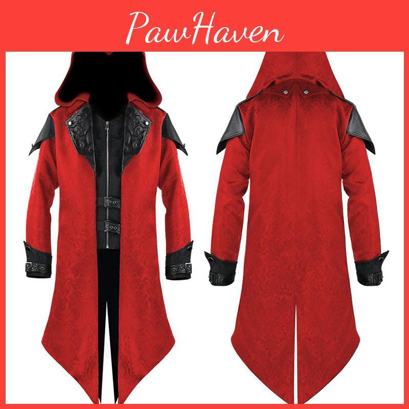 Stunning Medieval Halloween Retro Stitching Jacket For Men With Long Sleeves