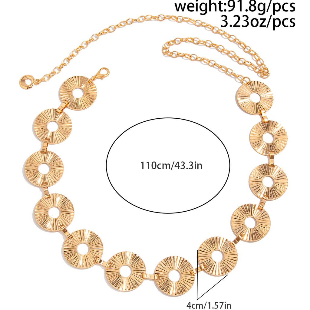 Stile Punk Catena Metallizzata Pieghettata in Vita Gioielli per il Corpo Regolabili Oro Argento Accessori Sexy per Donne Stile Etnico Retrò Cinture per la Vita