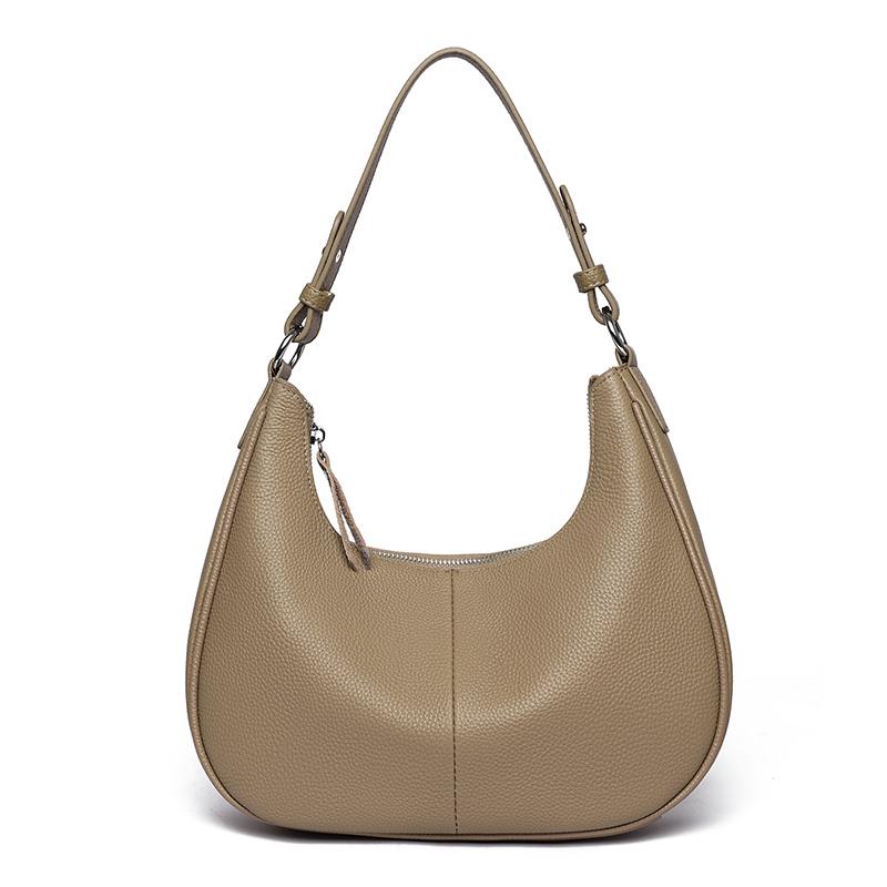 100% Genuine Leather Underarm Women Shoulder Crossbody Bag Large Capacity Half-Moon Women Bags Designer Cowhide Commute Tote Sac