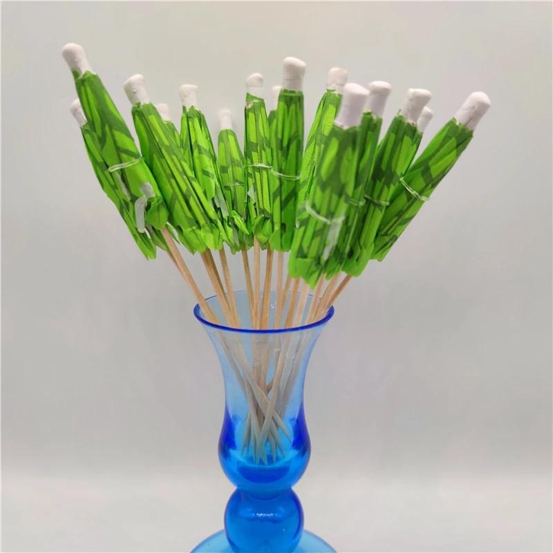 30/60Pcs /Lot Tropical Palm Tree Paper Umbrella Cocktail Toothpicks Cupcake Toppers Hawaiian Party Decorations