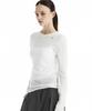 Teulimingbeodeu Sheer Rib One-Neck T-Shirt [ White ]