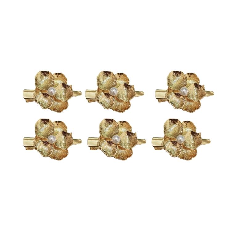 

Pearls Decors Hair Clip Set of 6 Metal French Styles Side Barrette Hair Styling Accessory For Bride Wedding and Party 1