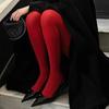 Super Elastic Women Red Pantyhose Sexy Sexy Tights Lingerie  Spring Autumn