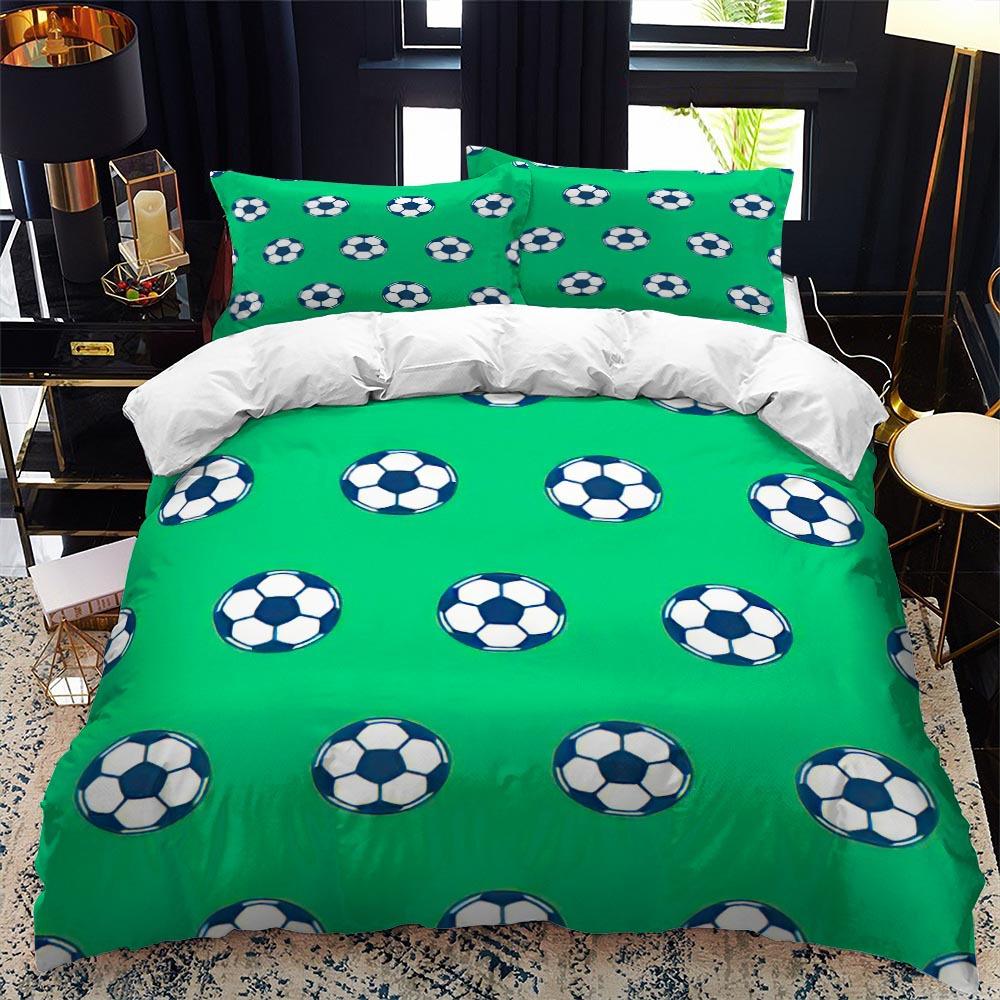 3D Football Print Duvet Cover Queen/King Size Soccer Sport Bedding Set for Boy Kids Gifts Ball Game Theme Quilt Cover Pillowcase