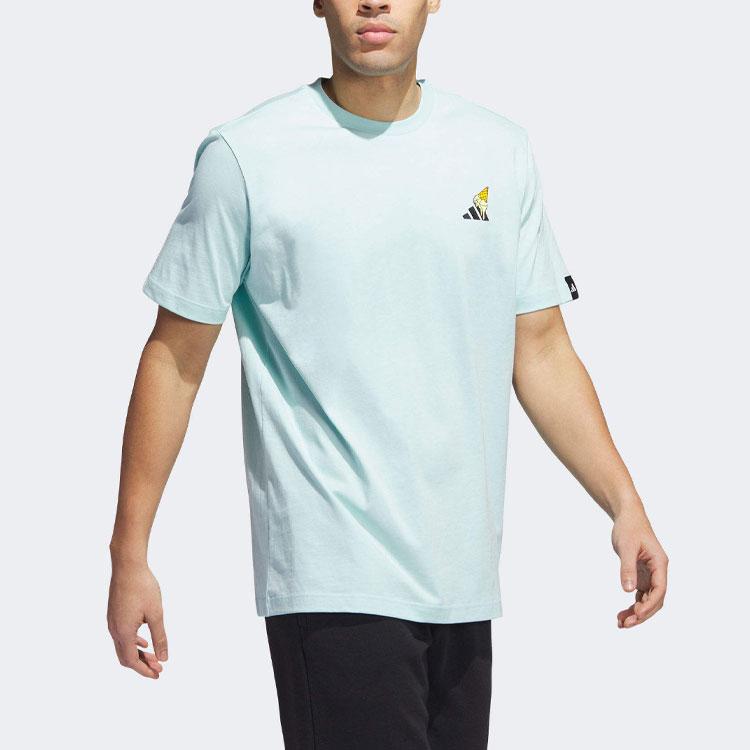 Adidas Ice Cream Hoops Cartoon Logo T-Shirt Men Tops Light-Blue IN7444