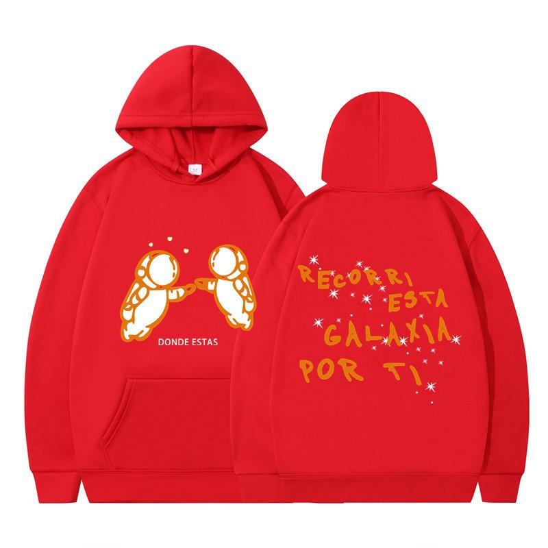Hooded Sweater Fashion Print Double Astronaut Hooded Loose Jacket Casual Sports Sweater Couple