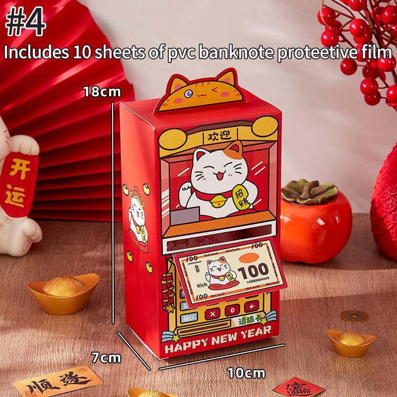 Creative ATM Red Envelopes 2026 Chinese New Year Horse Year Red Pockets Lunar Year Hongbao Festival Agenda New Year Decor