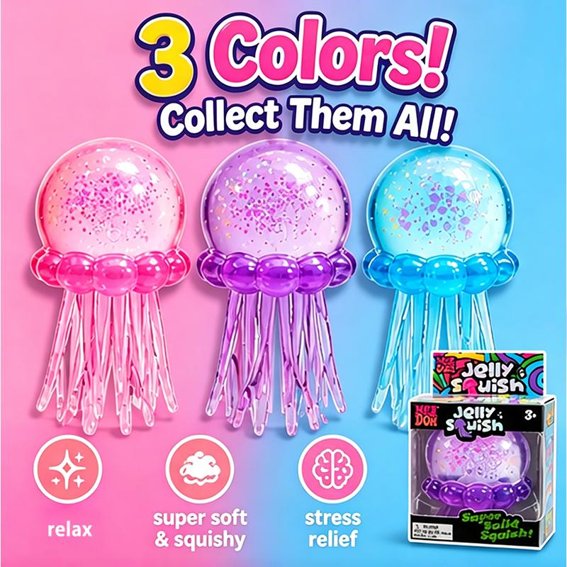 New Needoh Jellyfish Squishy Fidget Toy Waterproof Water Play Squeeze Sensory Toy Decompression Gift