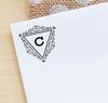 Printtoo C Alphabet Monogram Initial Swirl Border Triangle R-40 Self Inking Rubber Stamp Office
