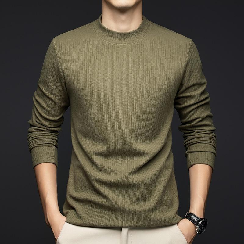 Autumn Men's Sweater High-end Long-sleeved Bottoming Shirt Men's Casual Semi-turtleneck Pullover