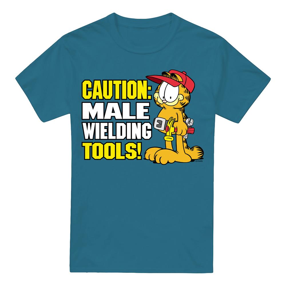 Garfield Mens Male Wielding Tools T-Shirt