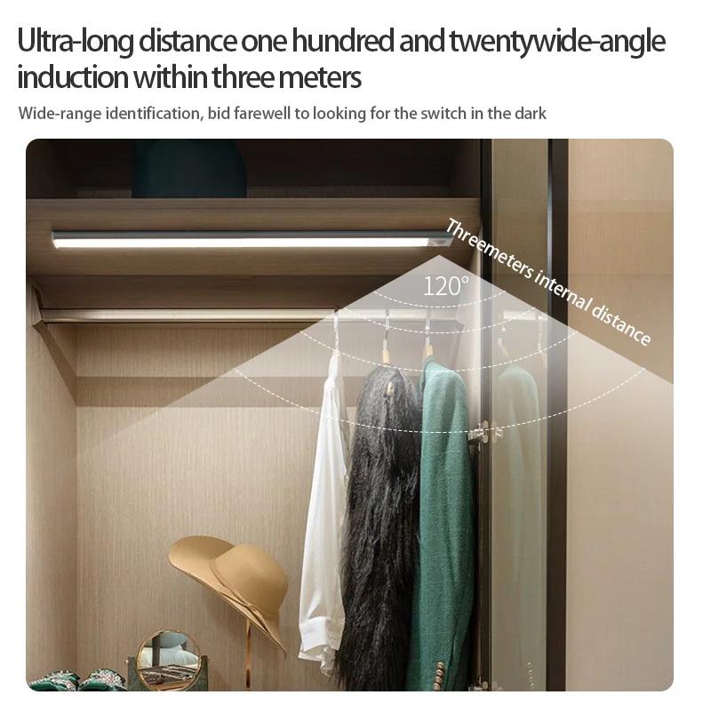 LED Bar Lights Cabinet Light Motion Sensor Light USB TYPE-C Ultra-thin Portable Night Light For Kitchen Cabinet Bedroom Wardrobe