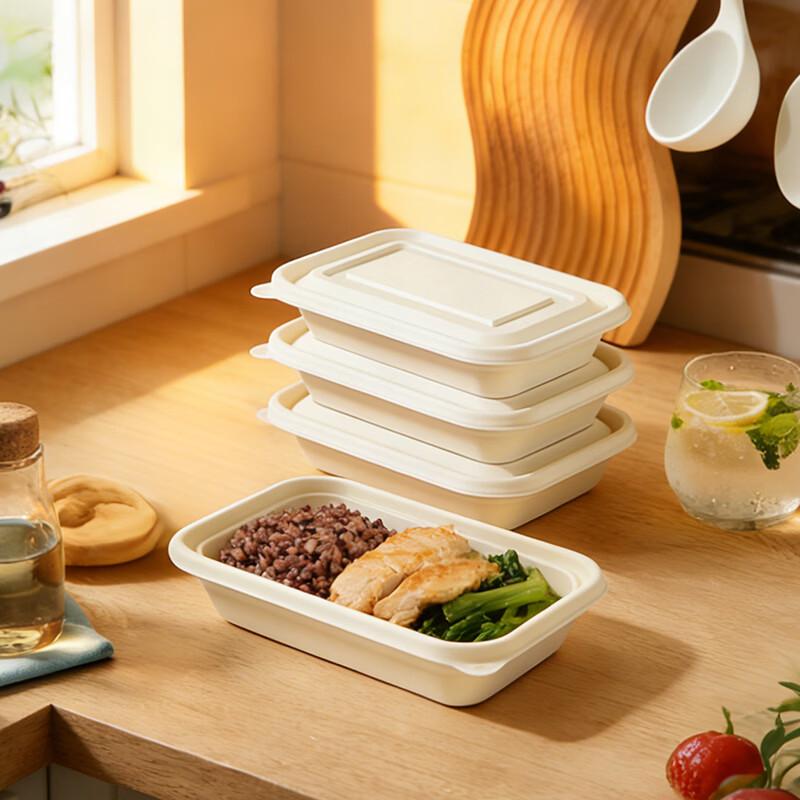 Biologiskt nedbrytbar engångslunchlåda av majsstärkelse