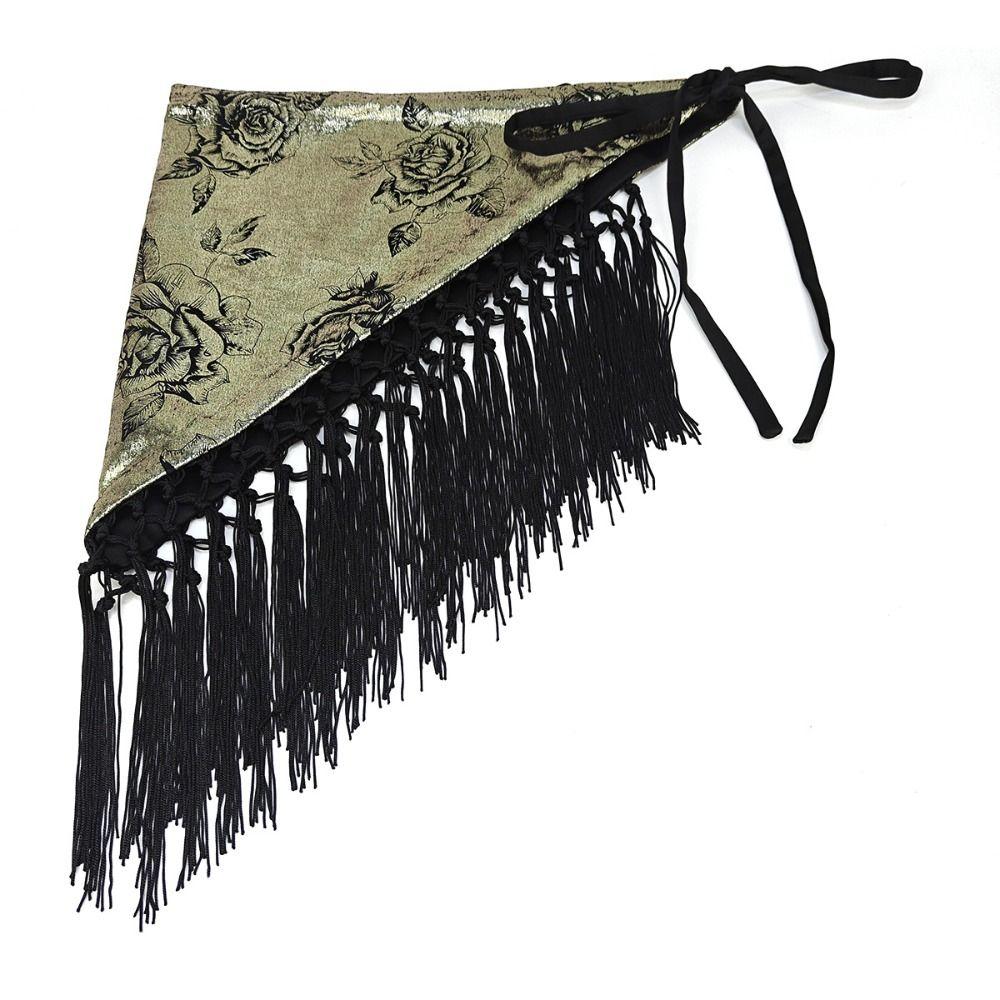 Chinese Style Triangular Waist Belt Printing Mini Apron Fashion Bohemia Wide Waistband Streetwear