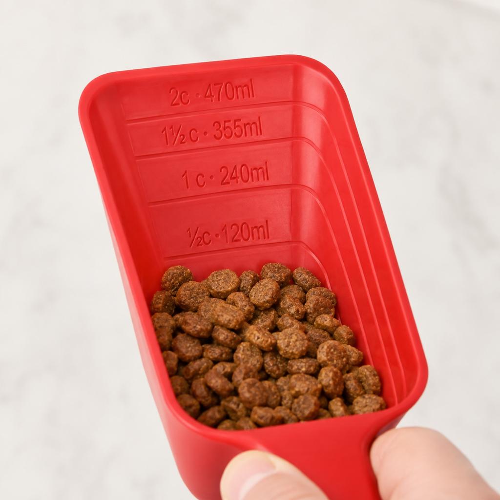 Pet Food Scoop with Measurement Markings Dog Food Shovel Cat Food Measuring Spoon Durable Plastic Material Large Capacity