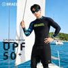 Korean Men's Plus Size Quick Dry Long Sleeve Wetsuit Set for Surfing & Snorkeling