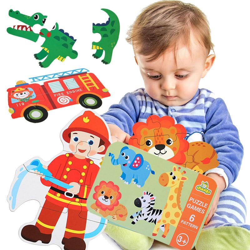 Puzzle di Animali per Bambini 1 2 3 Anni Ragazzi Ragazze Imparare gli Animali Gioco di Abbinamento con Carte di Memoria Giocattoli Educativi
