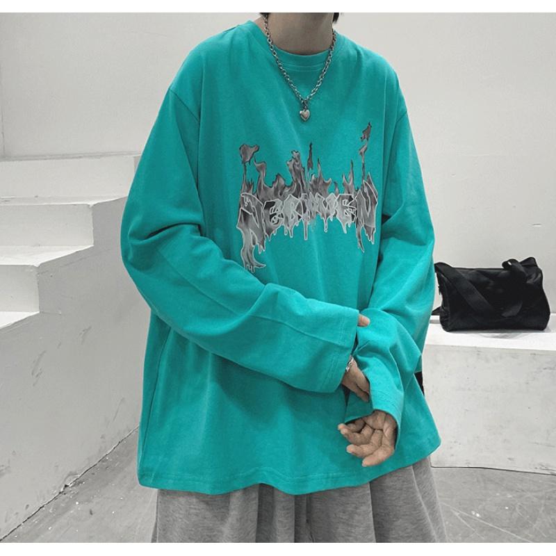 

Мужские футболки с буквенным графическим принтом, модные брендовые футболки для мужчин, мужская одежда, повседневная футболка, мужская летняя корейская ретро футболка 5XL озеро синий