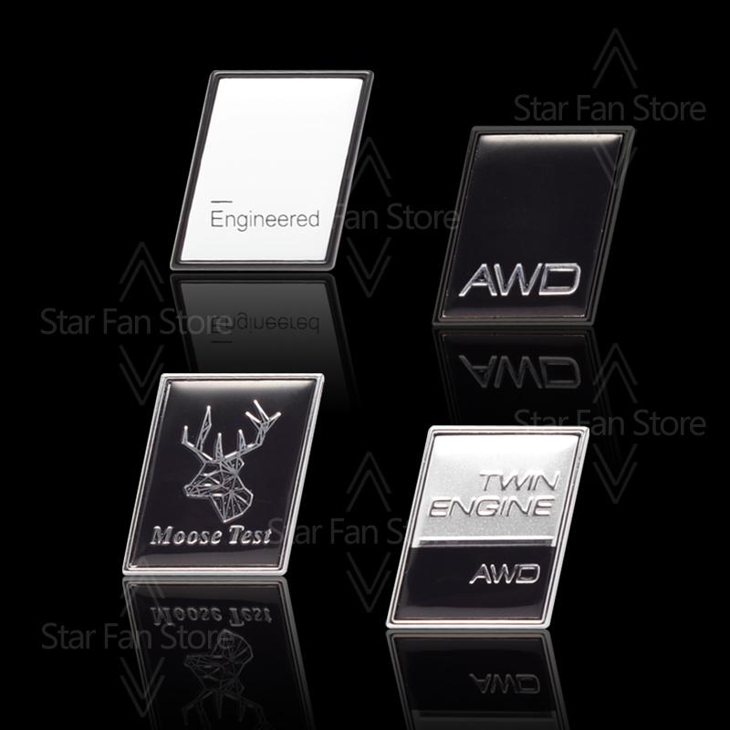 Metall Für TWIN ENGINE OCEAN RACE Entwickelter Elchtest R Design Schweden Flagge Abzeichen 3D Aufkleber Auto Kofferraum Karosserie Emblem Aufkleber