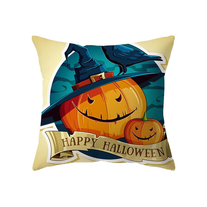 Devil Pumpkin Throw Pillow Cover Halloween Theme Throw Pillow Cover Sofa Chair Bed Cushion Cover Home Decor