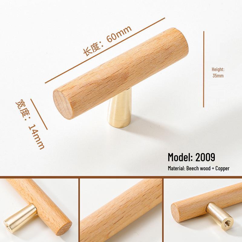 Solid Wood Cartoon Drawer Pull Knob for Children's Room
