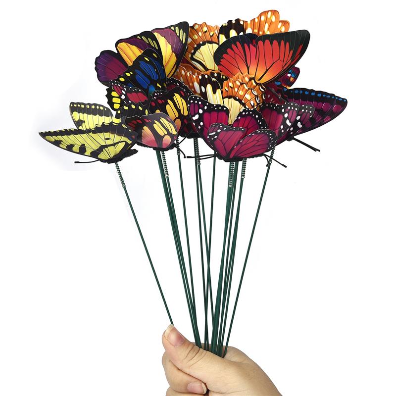 

10/15 шт 3D моделирование стрекоза насекомое модель садовый декор ручная работа газонный орнамент тонкая палочка со стеблем искусственная бабочка 10pcs