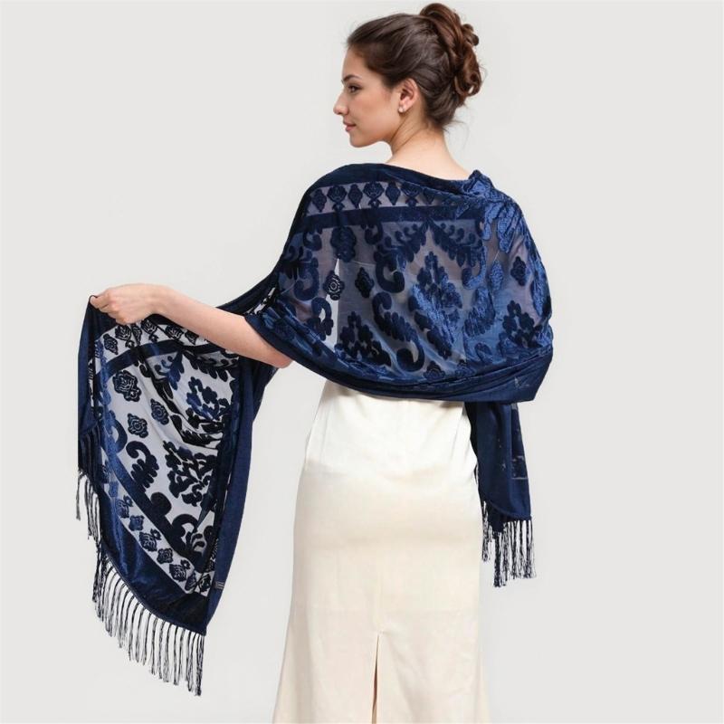 Châle Élégant pour Femme, Écharpe de Style Ethnique Traditionnel pour Robe de Soirée, pour Invitées de Mariage ou Demoiselles d'Honneur