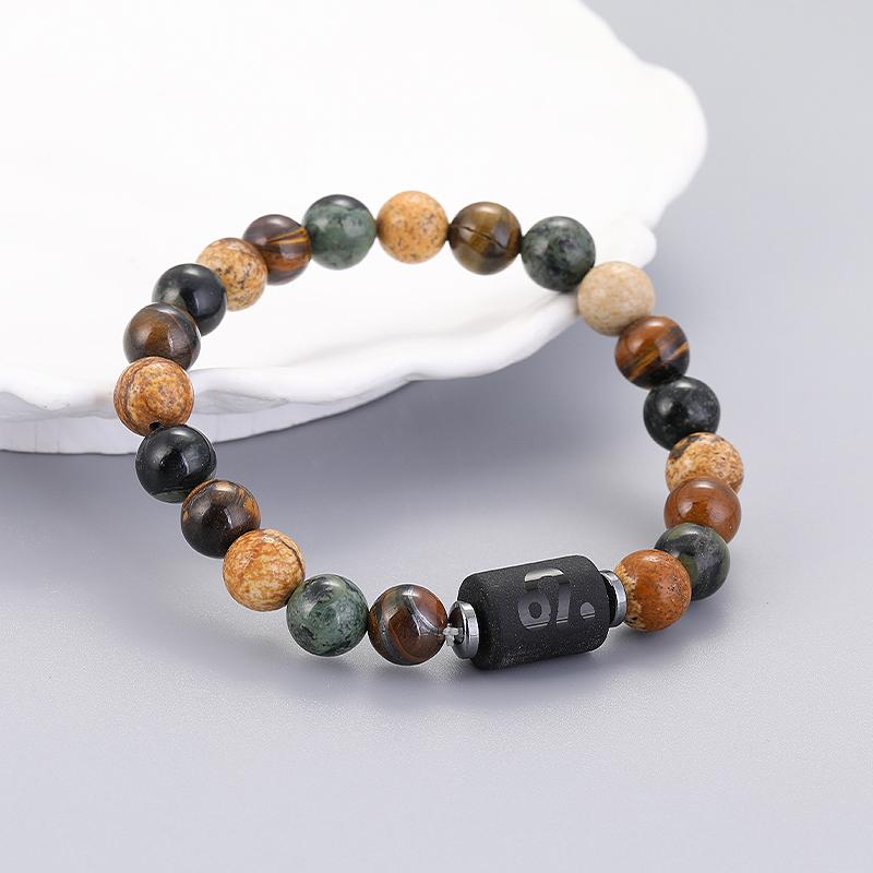 12 Zodiac Natural Stone Bracelets - Cancer, Virgo, Leo, Libra Designs, Ideal Couples & Friendship Gifts, Unisex Jewelry (Pulsera