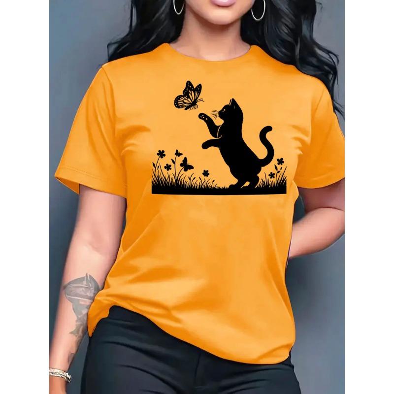 2026 New Summer Women's Printed Round Neck Fashionable Casual Versatile Short-Sleeve T-Shirt Top Y2k Top