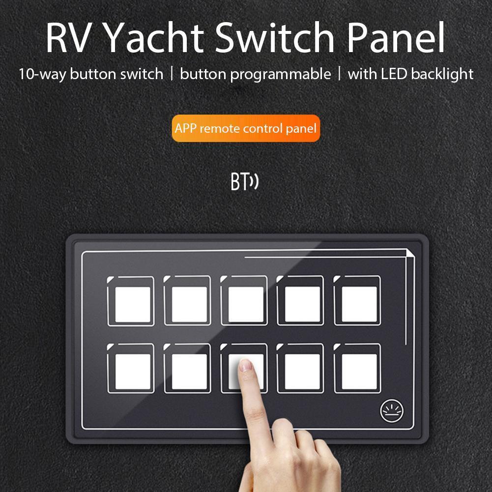 

10 Gang LED Button Switch Panel Box for IOS Android BT APP Control LED Light Display Start Stop Switch Panel IP67 Waterproof China Mainland