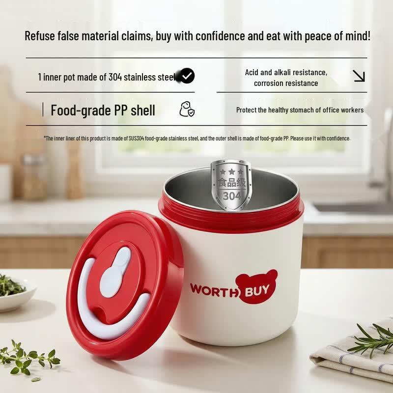 WORTHBUY 316 Stainless Steel Portable Food Jar