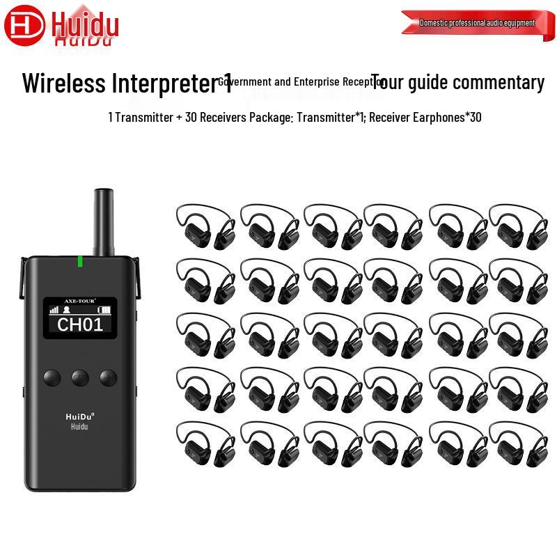 HuiDu E-501T 2.4G Wireless Dual Ear-Hook Interpreter System