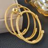 Trend European and American Personality Twist Opening Adjustable Twist Steel Wire Gold Ball Bracelet 2026