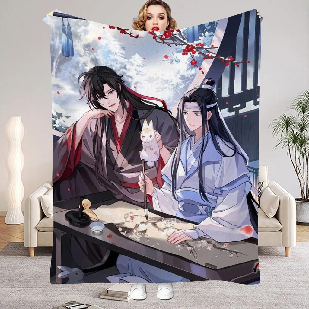 Modaozushi W&L Printed Flannel Blanket for Home Living Room Bedroom Decor New Year Christmas Gift for Kids