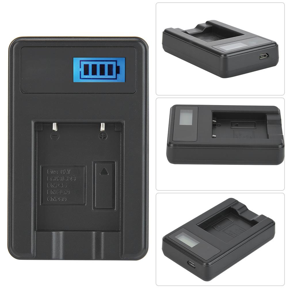 NP 45  Li 40B Camera Battery Single Charger USB Charging with LCD Screen Display Black