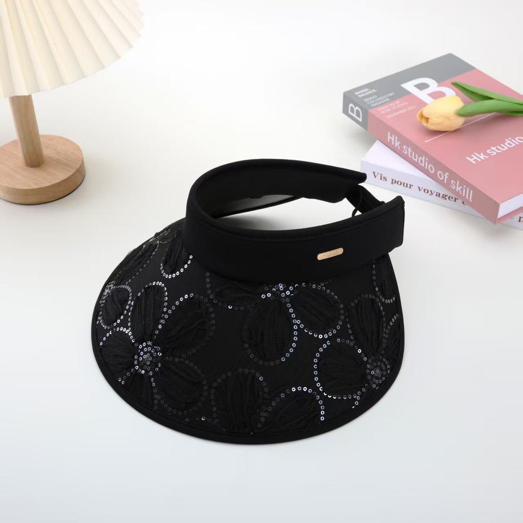 Summer sunscreen visor, new hat with enlarged brim, adult empty top hat, face covering and face showing, small summer cool hat for women