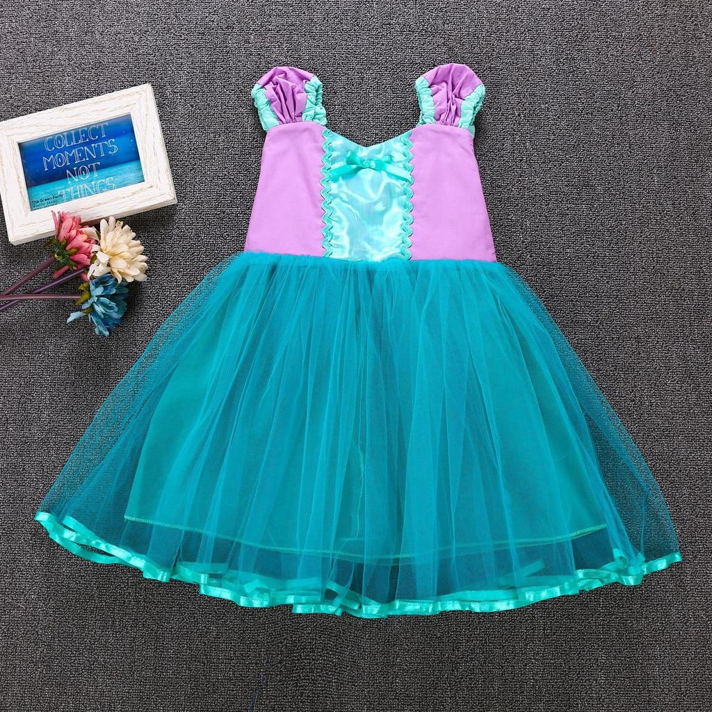 2021 Foreign Trade Halloween Mermaid Princess Dress Ellie Children's Dress Tucker Dress Girls Cotton Dress
