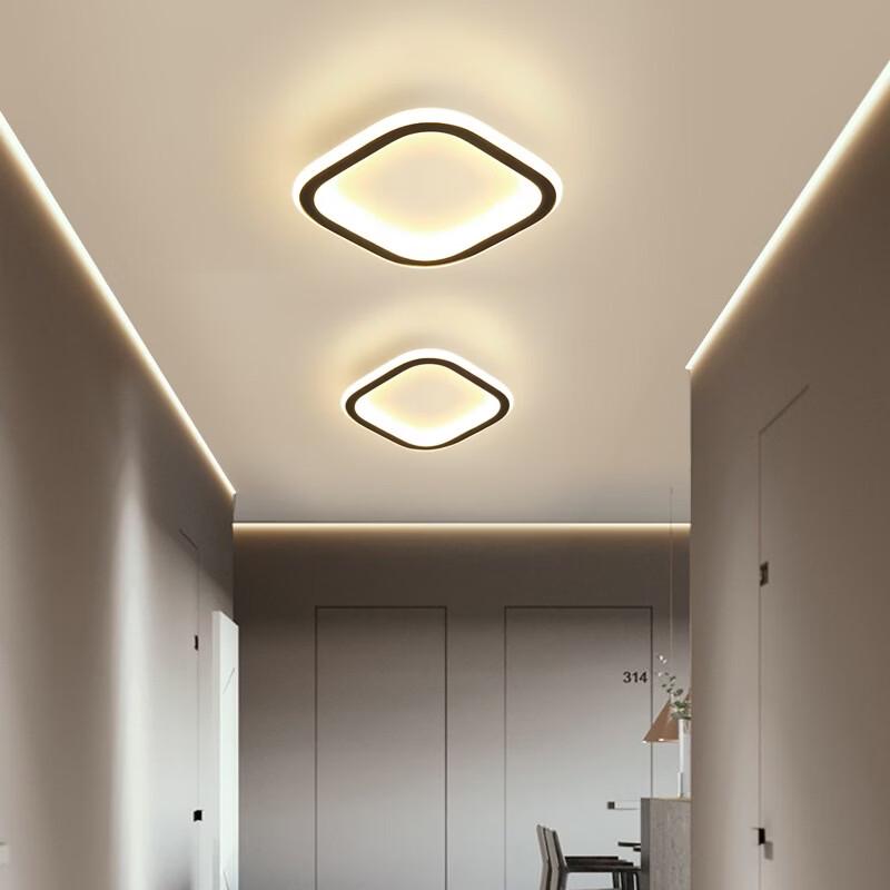Modern Black Round LED Ceiling Light for Hallways
