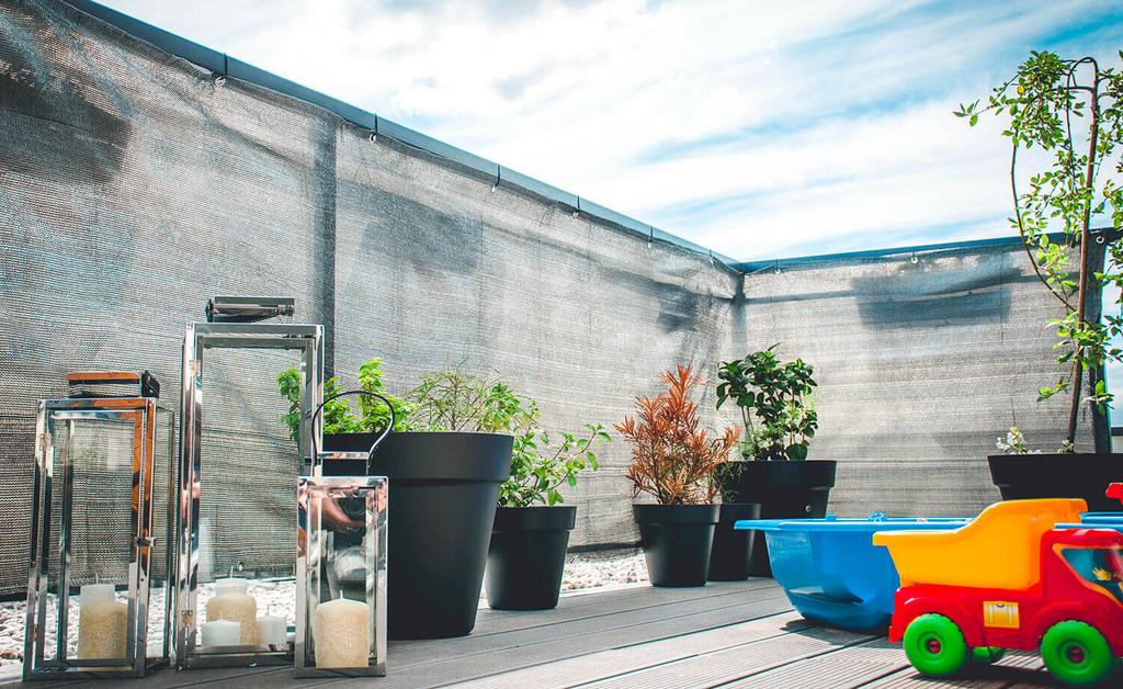 Balcony cover UV 95% balcony terrace shading mat with fittings 90 x 300 cm